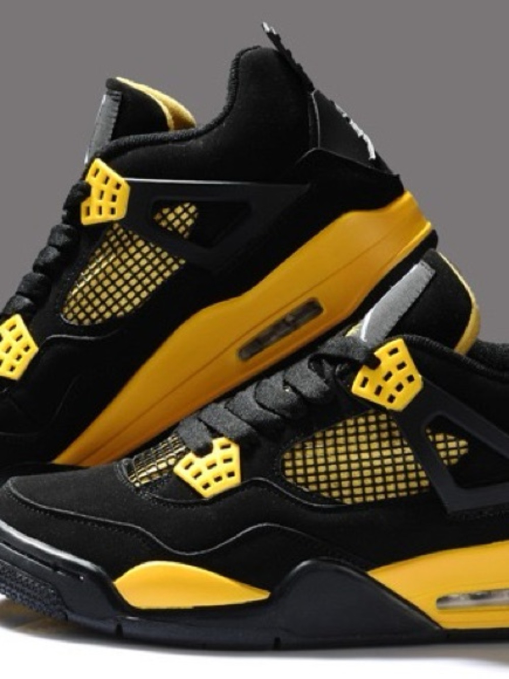 Jordan Black and Yellow Retro Low-Top Sneakers